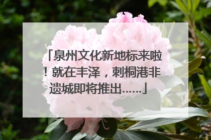 泉州文化新地标来啦！就在丰泽，刺桐港非遗城即将推出……