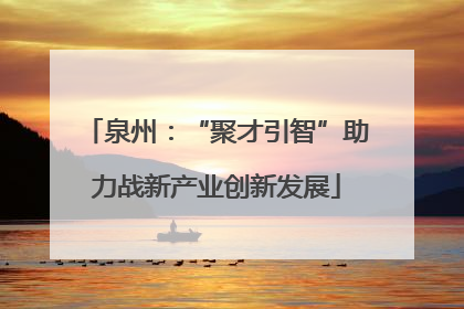 泉州：“聚才引智”助力战新产业创新发展