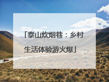 泰山炊烟巷：乡村生活体验游火爆