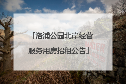 洛浦公园北岸经营服务用房招租公告
