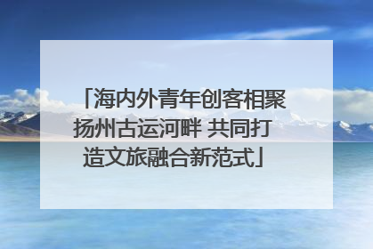 海内外青年创客相聚扬州古运河畔 共同打造文旅融合新范式