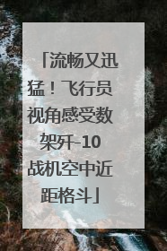 流畅又迅猛！飞行员视角感受数架歼-10战机空中近距格斗