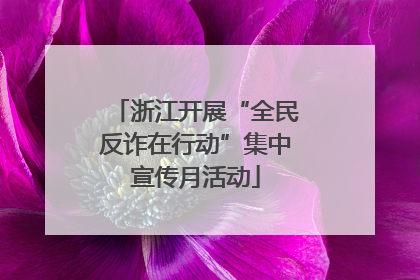 浙江开展“全民反诈在行动”集中宣传月活动
