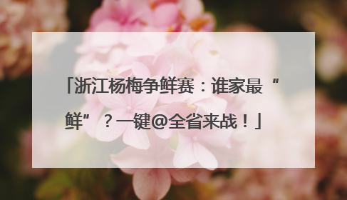 浙江杨梅争鲜赛：谁家最“鲜”？一键@全省来战！
