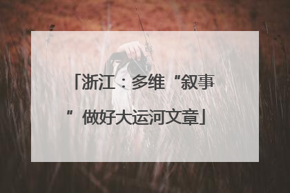 浙江：多维“叙事”做好大运河文章