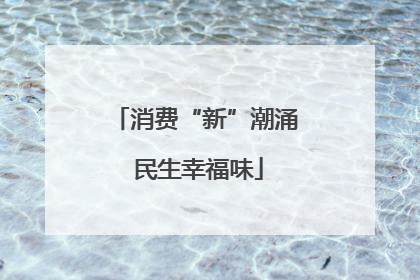 消费“新”潮涌 民生幸福味