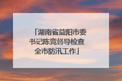 湖南省益阳市委书记陈竞督导检查全市防汛工作