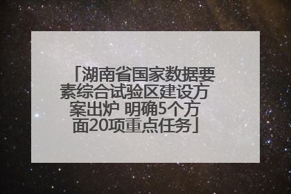 湖南省国家数据要素综合试验区建设方案出炉 明确5个方面20项重点任务