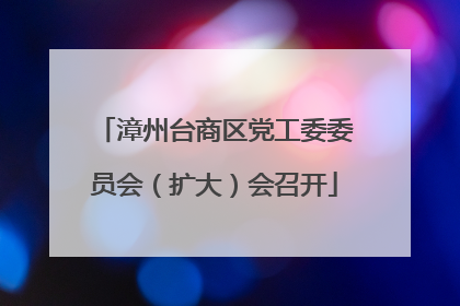 漳州台商区党工委委员会（扩大）会召开