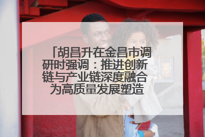 胡昌升在金昌市调研时强调：推进创新链与产业链深度融合 为高质量发展塑造新动能新优势