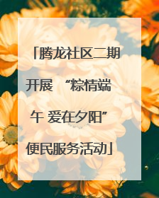 腾龙社区二期开展 “粽情端午 爱在夕阳”便民服务活动