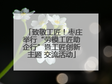 致敬工匠！枣庄举行“劳模工匠助企行”暨工匠创新主题 交流活动