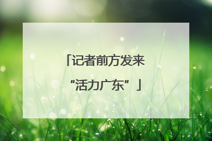 记者前方发来“活力广东”