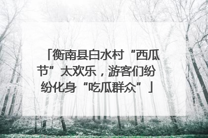 衡南县白水村“西瓜节”太欢乐，游客们纷纷化身“吃瓜群众”