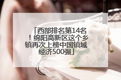 西部排名第14名！绵阳高新区这个乡镇再次上榜中国镇域经济500强