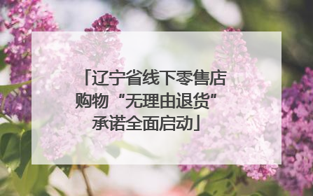 辽宁省线下零售店购物“无理由退货”承诺全面启动