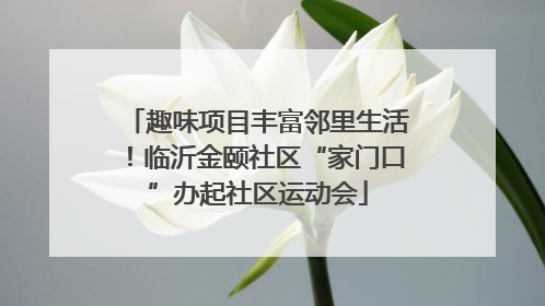 趣味项目丰富邻里生活！临沂金颐社区“家门口”办起社区运动会