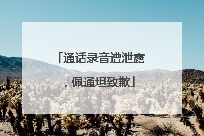 通话录音遭泄露，佩通坦致歉