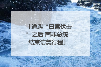 遭遇“白宫伏击”之后 南非总统结束访美行程