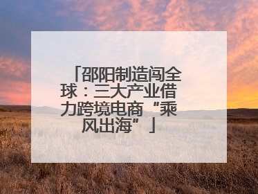 邵阳制造闯全球：三大产业借力跨境电商“乘风出海”