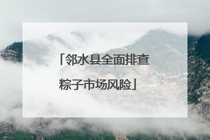 邻水县全面排查粽子市场风险