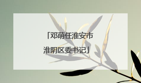 邓萌任淮安市淮阴区委书记