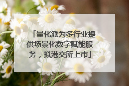 量化派为多行业提供场景化数字赋能服务，拟港交所上市