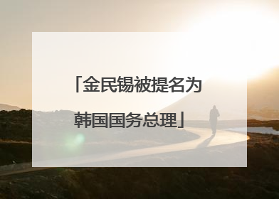 金民锡被提名为韩国国务总理