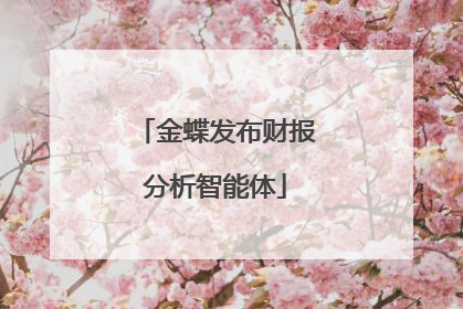金蝶发布财报分析智能体