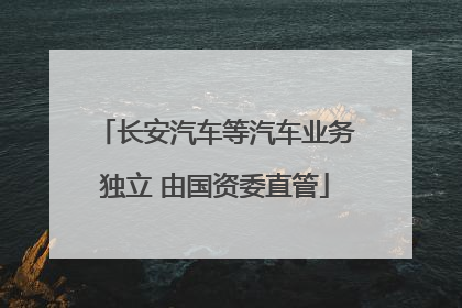 长安汽车等汽车业务独立 由国资委直管