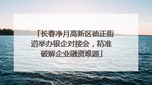 长春净月高新区德正街道举办银企对接会，精准破解企业融资难题