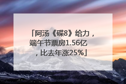 阿汤《碟8》给力，端午节票房1.56亿，比去年涨25%