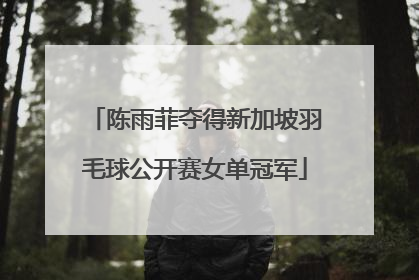 陈雨菲夺得新加坡羽毛球公开赛女单冠军