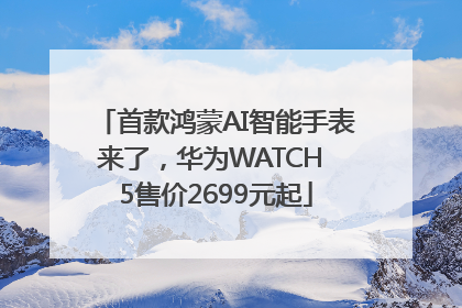 首款鸿蒙AI智能手表来了，华为WATCH 5售价2699元起