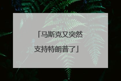 马斯克又突然支持特朗普了