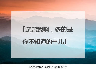 鹮鹮我啊，多的是你不知道的事儿