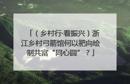 （乡村行·看振兴）浙江乡村弓箭馆何以靶向绘制共富“同心圆”？
