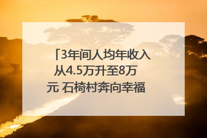 3年间人均年收入从4.5万升至8万元 石椅村奔向幸福好样子｜牵挂的村
