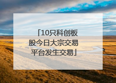 10只科创板股今日大宗交易平台发生交易