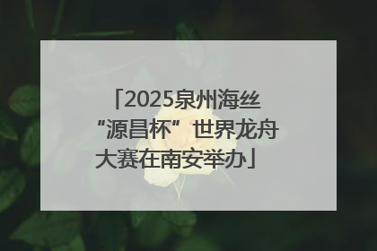 2025泉州海丝“源昌杯”世界龙舟大赛在南安举办