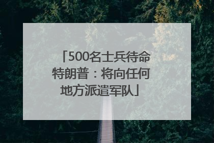 500名士兵待命 特朗普：将向任何地方派遣军队