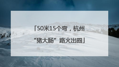 50米15个弯，杭州“猪大肠”路火出圈