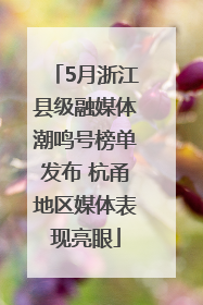 5月浙江县级融媒体潮鸣号榜单发布 杭甬地区媒体表现亮眼
