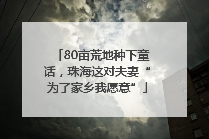 80亩荒地种下童话，珠海这对夫妻“为了家乡我愿意”